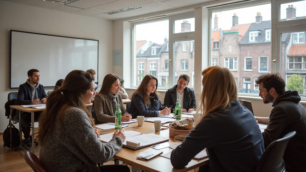 Interactieve Nederlandse les in een modern klaslokaal